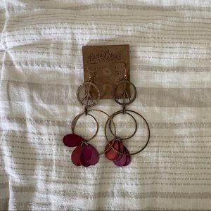 Lucky Brand Earrings | Bronze & Maroon/Red